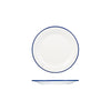 Ryner Melamine EVOKE ROUND PLATE-220mm Ø WHITE W/BLUE LINE (x12)