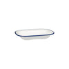 Ryner Melamine EVOKE RECT DISH-230x176x45mm WHITE W/BLUE LINE (x12)