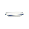 Ryner Melamine EVOKE RECT DISH-270x200x42mm WHITE W/BLUE LINE (x12)