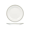 Ryner Melamine EVOKE ROUND PLATE-270mm Ø WHITE W/GREY LINE (x12)