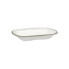 Ryner Melamine EVOKE RECT DISH-270x200x42mm WHITE W/GREY LINE (x12)