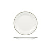 Ryner Melamine EVOKE ROUND PLATE-220mm Ø WHITE W/GREY LINE (x12)