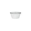 Ryner Melamine EVOKE TAPERED BOWL-125x125x67mm WHITE W/GREY LINE (x12)