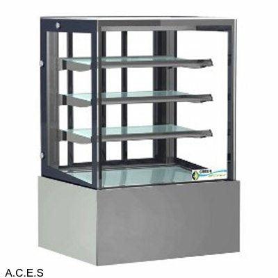GREENLINE REFRIGERATED 4 Tier SQUARE GLASS DISPLAY 1200mm wide