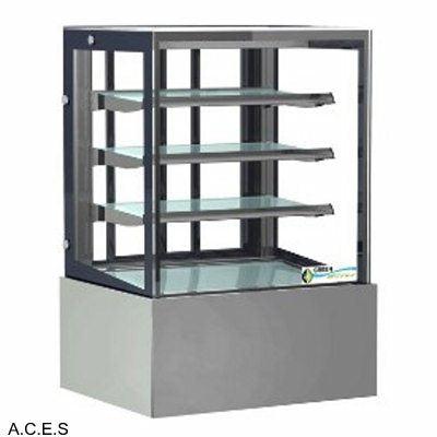 GREENLINE REFRIGERATED 4 Tier SQUARE GLASS DISPLAY 1500mm wide-Auscaterquip