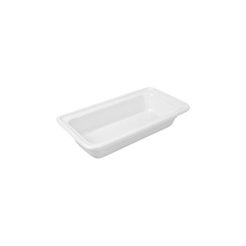 Ryner Tableware  PORCELAIN FOOD PAN-1/3 SIZE 100mm WHITE (Each)