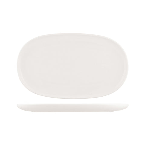 Moda Porcelain SNOW OVAL COUPE PLATE-355x215mm   (x6)