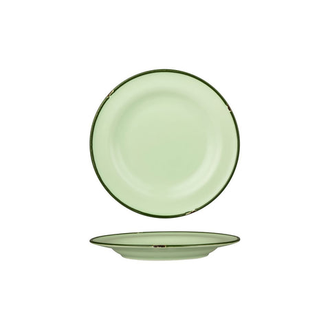 Luzerne TINTIN ROUND PLATE 210mm Ø GREEN W/GREEN LINE (x6)