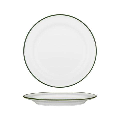 Luzerne TINTIN ROUND PLATE 270mm Ø WHITE W/GREEN LINE (x4)