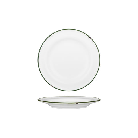 Luzerne TINTIN ROUND PLATE 210mm Ø WHITE W/GREEN LINE (x6)