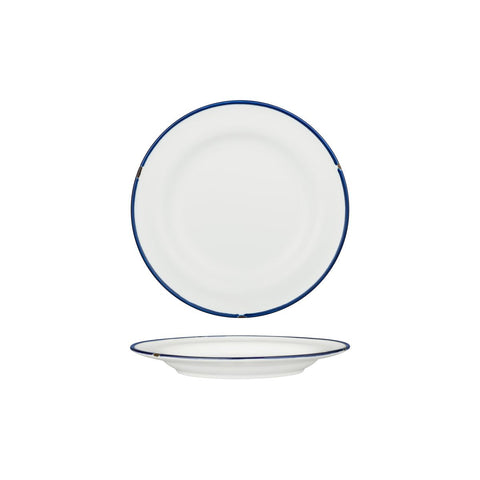 Luzerne TINTIN ROUND PLATE 210mm Ø WHITE W/NAVY LINE (x6)