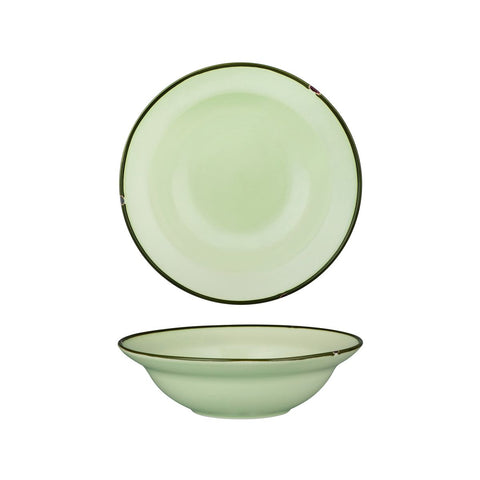 Luzerne TINTIN DEEP BOWL PLATE 220mm Ø | 580ml GREEN W/GREEN LINE (x3)