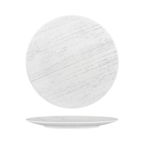 Luzerne DRIZZLE ROUND PLATE-FLAT, 280mm Ø WHITE WITH GREY (x4)