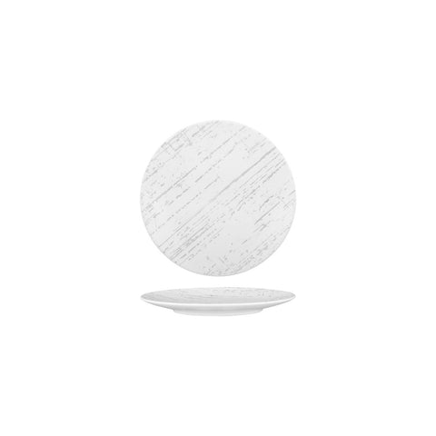 Luzerne DRIZZLE ROUND PLATE-FLAT, 160mm Ø WHITE WITH GREY (x6)