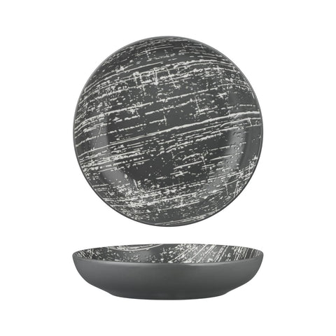 Luzerne DRIZZLE ROUND SHARE BOWL-260mm Ø | 1900ml GREY WITH WHITE (x4)