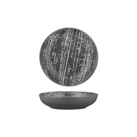 Luzerne DRIZZLE ROUND SHARE BOWL-210mm Ø | 1000ml GREY WITH WHITE (x4)