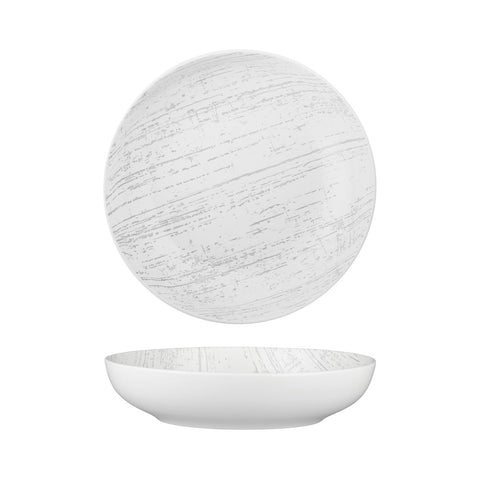 Luzerne DRIZZLE ROUND SHARE BOWL-260mm Ø | 1900ml WHITE WITH GREY (x4)