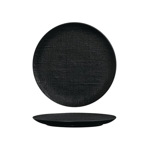 Luzerne LINEN ROUND PLATE-FLAT, 260mm Ø MATT BLACK (x4)