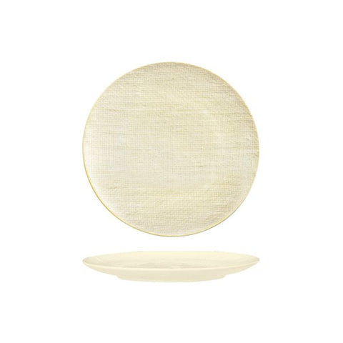 Luzerne LINEN ROUND PLATE-FLAT, 210mm Ø REACTIVE WHITE (x6)