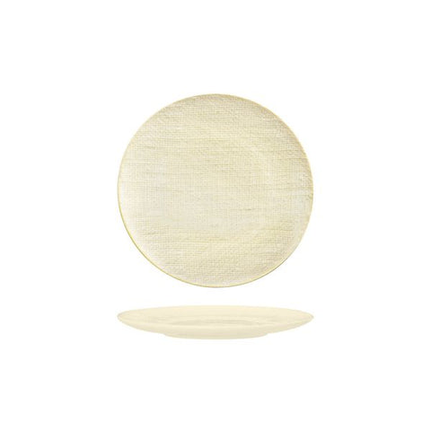 Luzerne LINEN ROUND PLATE-FLAT, 180mm Ø REACTIVE WHITE (x6)