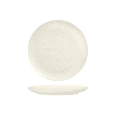 Luzerne LINEN ROUND PLATE-FLAT, 210mm Ø MATT WHITE (x6)