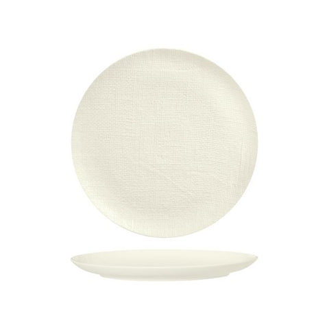 Luzerne LINEN ROUND PLATE-FLAT, 260mm Ø MATT WHITE (x4)