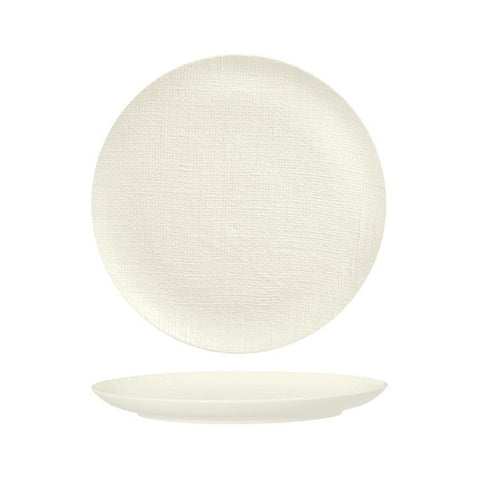 Luzerne LINEN ROUND PLATE-FLAT, 285mm Ø MATT WHITE (x4)