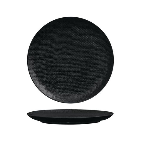 Luzerne LINEN ROUND PLATE-FLAT, 260mm Ø MATT BLACK (x4)