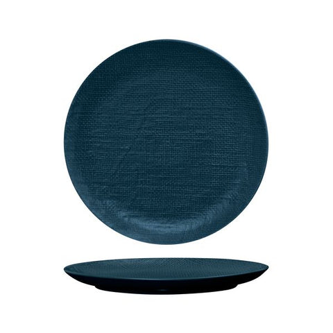 Luzerne LINEN ROUND PLATE-FLAT, 285mm Ø MATT BLUE (x4)