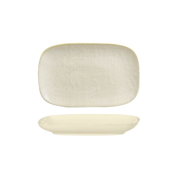 Luzerne LINEN RECTANGULAR SHARE PLATE-175x110mm REACTIVE WHITE (x6)