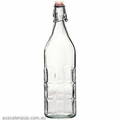 Bormioli Rocco MORESCA-BOTTLE 1.0lt WHITE TOP (3.45930)-Auscaterquip