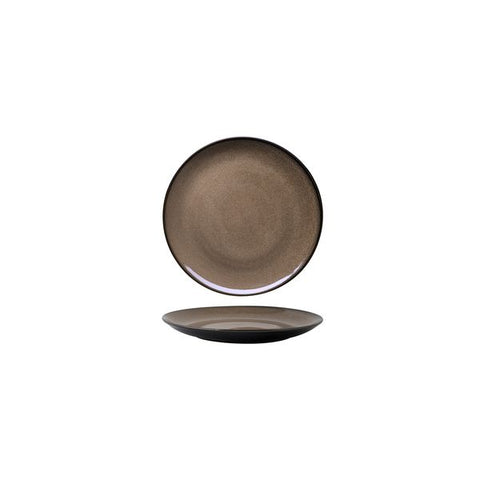 Luzerne RUSTIC ROUND PLATE-COUPE 310mm Ø  CHESTNUT (x4)