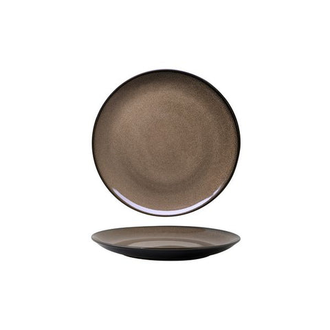 Luzerne RUSTIC ROUND PLATE-COUPE 215mm Ø  CHESTNUT (x6)