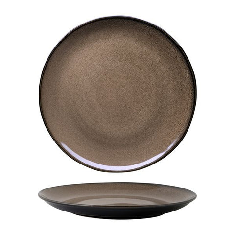 Luzerne RUSTIC ROUND PLATE-COUPE 310mm Ø  CHESTNUT (x4)