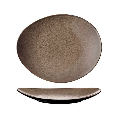 Luzerne RUSTIC OVAL PLATE-290x245mm  CHESTNUT (x3)