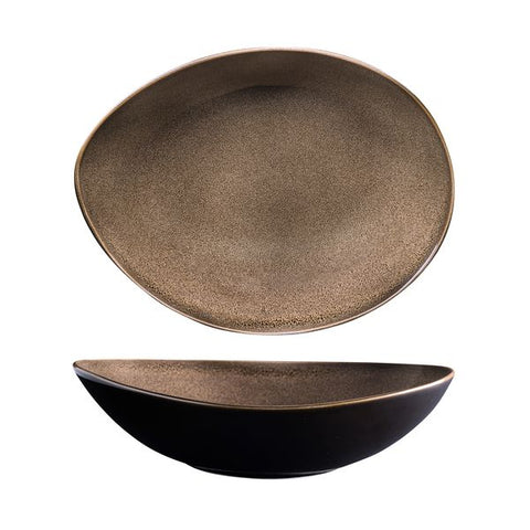 Luzerne RUSTIC OVAL SHARE BOWL-280x215mm | 71mm H | 1280ml CHESTNUT (x3)