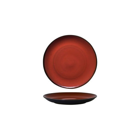 Luzerne RUSTIC ROUND PLATE-COUPE 180mm Ø  CRIMSON (x6)