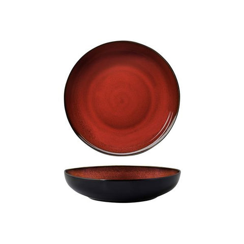 Luzerne RUSTIC ROUND SHARE BOWL-230mm Ø | 51mm H | 1200ml CRIMSON (x4)