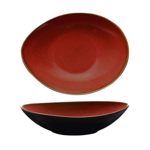 Luzerne RUSTIC OVAL SHARE BOWL-280x215mm | 71mm H | 1280ml CRIMSON (x3)