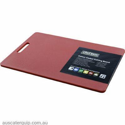 Chef Inox CUTTING BOARD-PP 300x450x12mm RED W/HDL-Auscaterquip