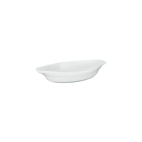 Trenton  BASICS OVAL AU GRATIN-RIBBED, 230mm/225ml WHITE (x12)