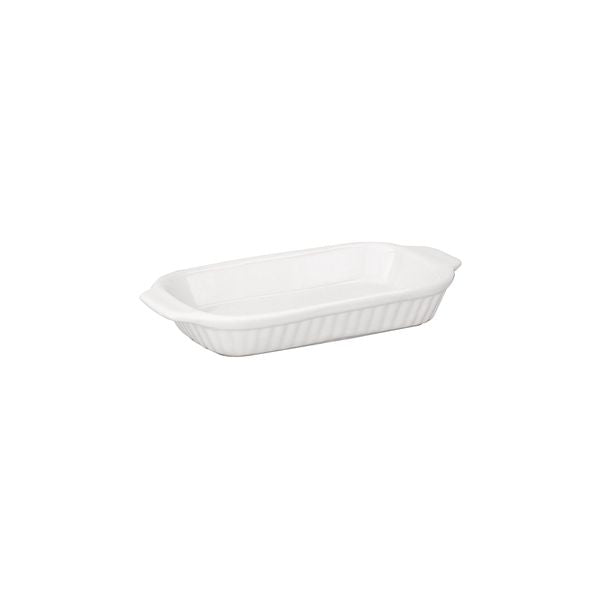 Trenton  BASICS RECT. BAKER-RIBBED| W/HANDLES | 210x35mm WHITE (x12)
