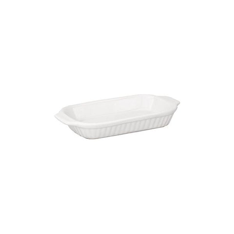 Trenton  BASICS RECT. BAKER-RIBBED| W/HANDLES | 210x35mm WHITE (x12)