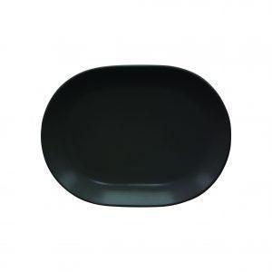 Rene Ozorio RIMMED OVAL PLATTER-207mm AURA MATT BLACK (994820) EA