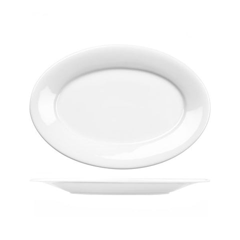 Art De Cuisine MENU OVAL WIDE RIM PLATE-254mm WHITE (x6)