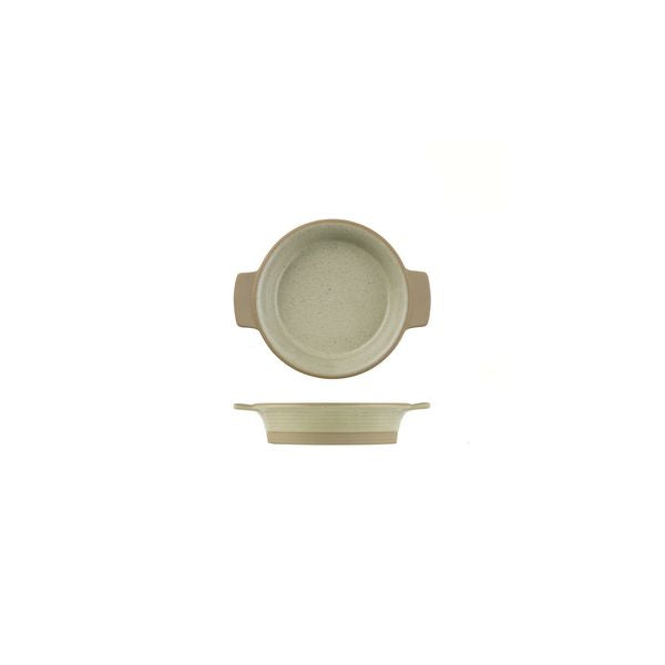 Art De Cuisine IGNEOUS ROUND DISH WITH HANDLES-120mm Ø | 190ml NATURAL (x6)
