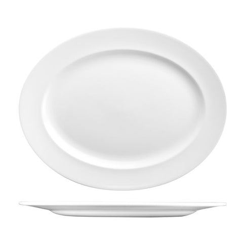 Churchill CLASSIC OVAL WIDE RIM PLATE-365x293mm WHITE (x6)