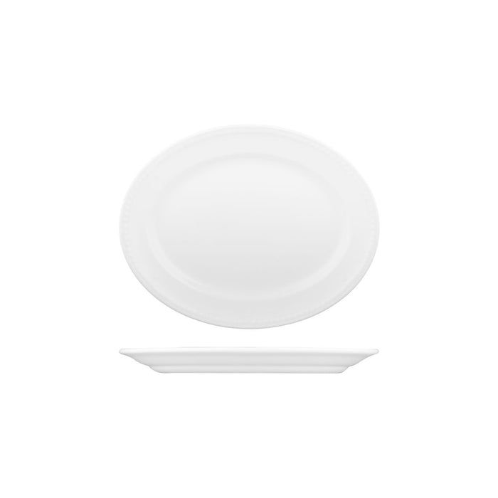 Churchill BUCKINGHAM OVAL WIDE RIM PLATE-203mm WHITE (x12)