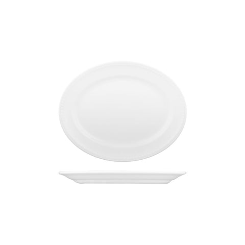 Churchill BUCKINGHAM OVAL WIDE RIM PLATE-203mm WHITE (x12)