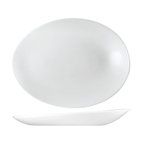 Churchill PROFILE ORB OVAL PLATE-346x263x50mm  WHITE (x12)